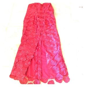 Pink African lace (rose) dress